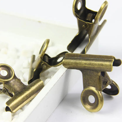 4pcs/lot vintage Brass Clips Vintage Retro Metal Gold Paper Clips Seal Clip Traveler's Notebook Accessories