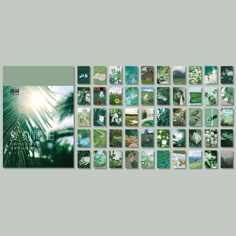 JIANQI 50 pcs INS Scrapbook Stickers aesthetic landscape junk journal Korea Stationery sticker book Scrapbooking Material
