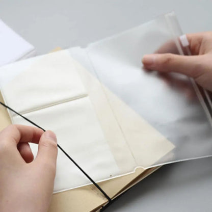 Transparent PVC Storage Bag for Traveler's Notebook Diary Day Planner Accessories Business Cards Notes Pouch Zipper Bag
