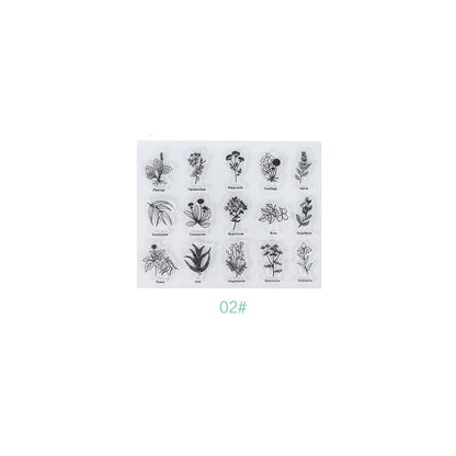 JIANQI 17 Design Retro icons Silicone seal Transparent Rubber stamp Decorative Diary Scrapbooking material Planner supplies