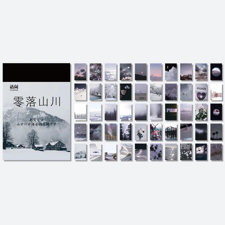 JIANQI 50 pcs INS Scrapbook Stickers aesthetic landscape junk journal Korea Stationery sticker book Scrapbooking Material