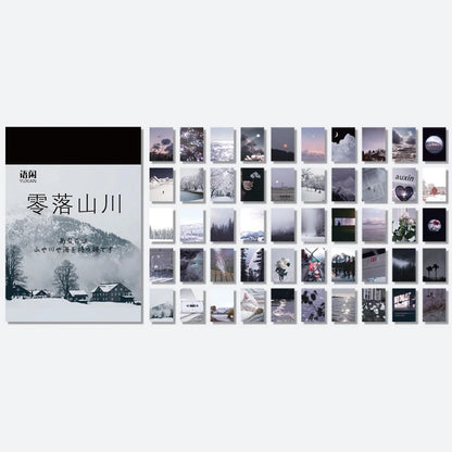 JIANQI 50 pcs INS Scrapbook Stickers aesthetic landscape junk journal Korea Stationery sticker book Scrapbooking Material