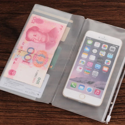 Transparent PVC Storage Bag for Traveler's Notebook Diary Day Planner Accessories Business Cards Notes Pouch Zipper Bag