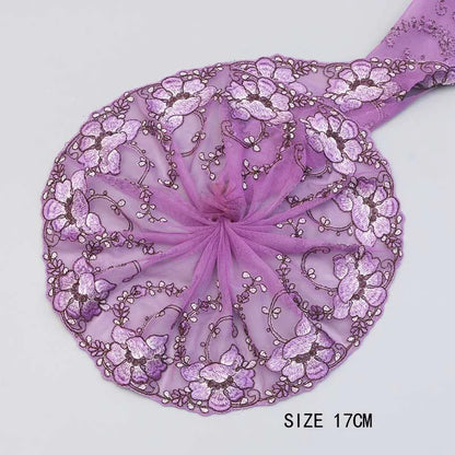 1Y Floral Embroidery Lace Trim Soft Tulle Lingerie Underwear Clothes Accessories Bra Sewing Fabric Handmade