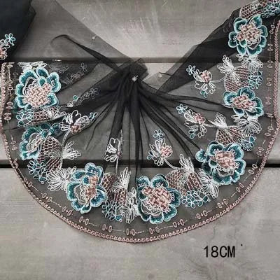 1Y Floral Embroidery Lace Trim Soft Tulle Lingerie Underwear Clothes Accessories Bra Sewing Fabric Handmade