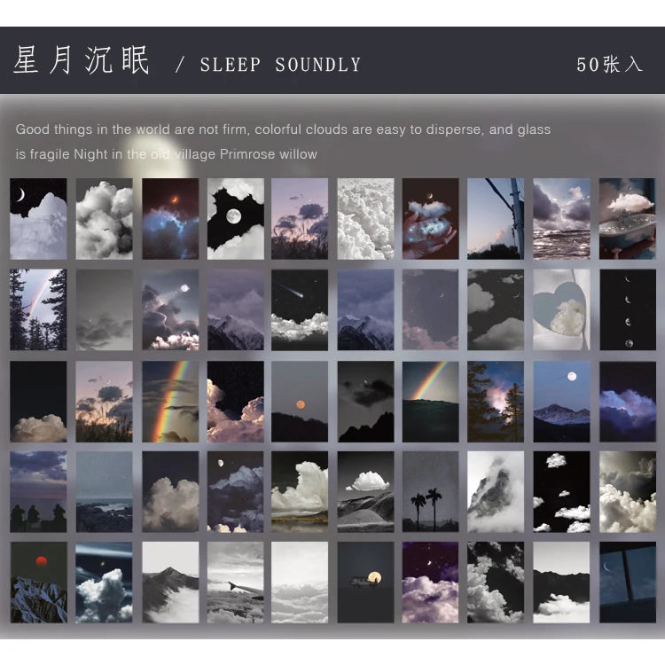 JIANQI 50 pcs INS Scrapbook Stickers aesthetic landscape junk journal Korea Stationery sticker book Scrapbooking Material
