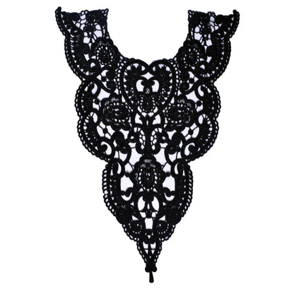 1 Pc Black Flower Embroidered Guipure Lace Fabric DIY Applique Trim Decorated Women Dress Curtains Sewing  Accessories Crafts