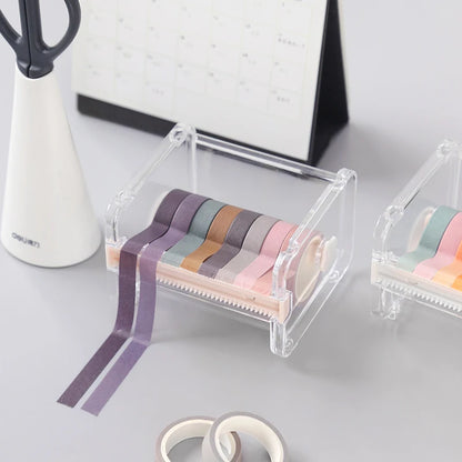 1pc Washi Tape Dispenser Holder Cutter Office Supplies Desk Accessories Organizer