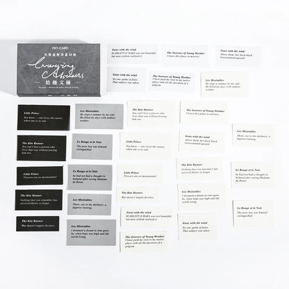 Vintage Quotes Matchbox Sulfuric Acid Memo Pads Handwriting English Bullet Journaling Accessories Aesthetic Material Card Paper