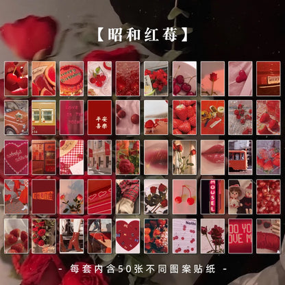 JIANQI 50 pcs INS Scrapbook Stickers aesthetic landscape junk journal Korea Stationery sticker book Scrapbooking Material