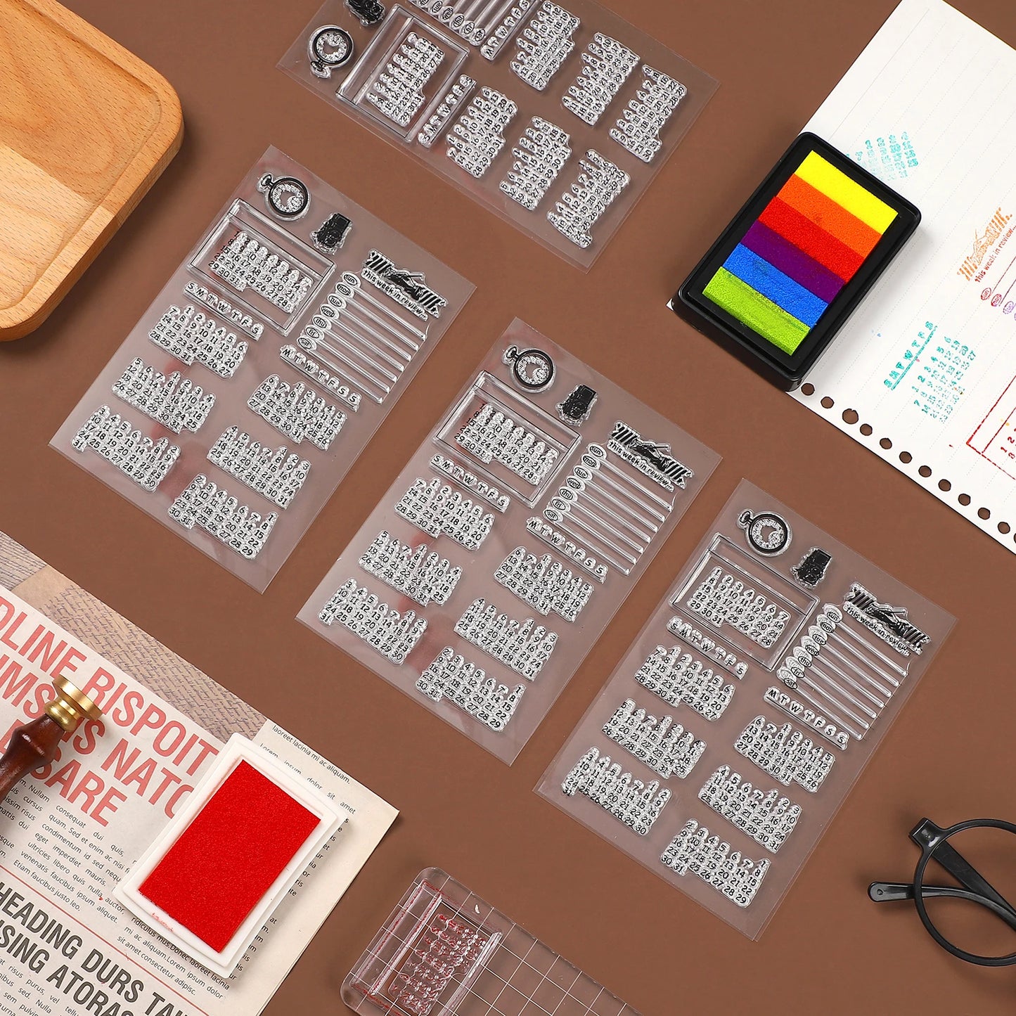 JIANWU Vintage digital calendar list clear stamps transparent silicone seal scrapbook DIY student office creative daily supplies