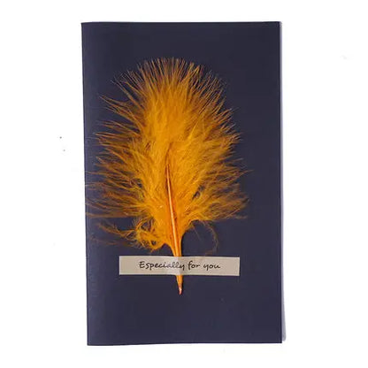 1pc Black High-grade Stereoscopic card envelope True feathers greeting card invitation  holding thanks you cards kawaii