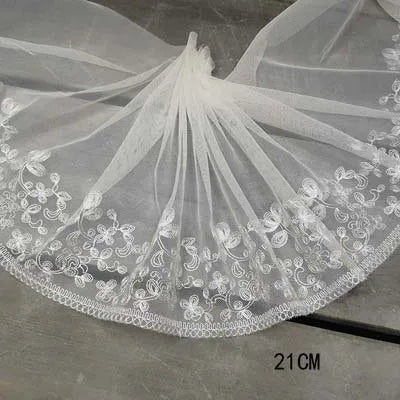 1Y Floral Embroidery Lace Trim Soft Tulle Lingerie Underwear Clothes Accessories Bra Sewing Fabric Handmade