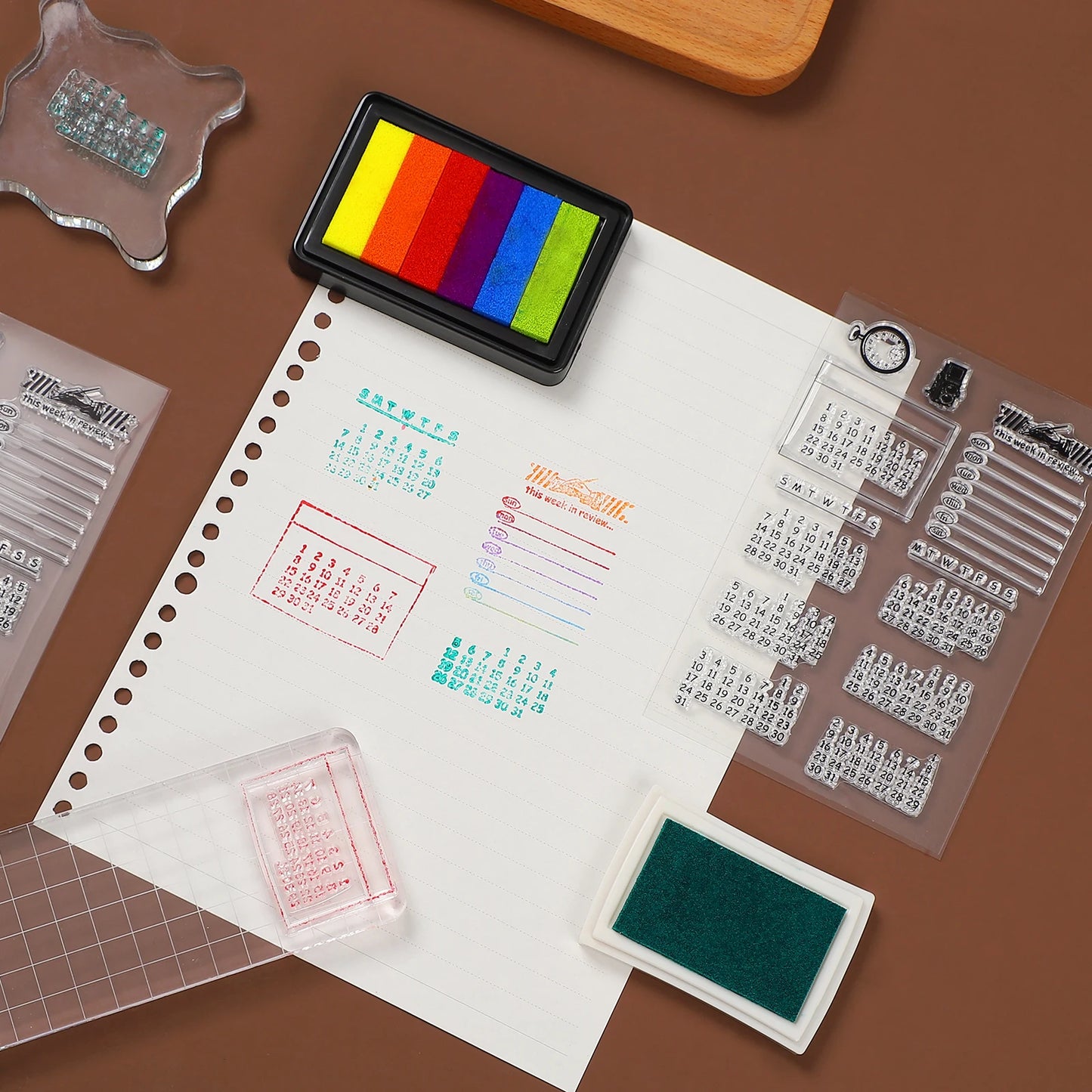 JIANWU Vintage digital calendar list clear stamps transparent silicone seal scrapbook DIY student office creative daily supplies