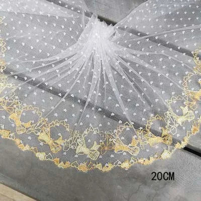 1Y Floral Embroidery Lace Trim Soft Tulle Lingerie Underwear Clothes Accessories Bra Sewing Fabric Handmade