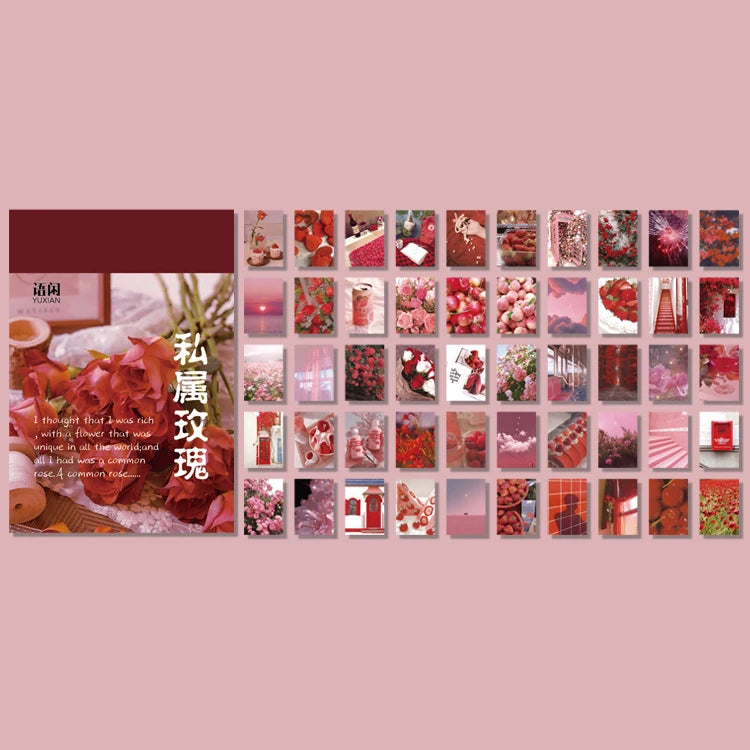 JIANQI 50 pcs INS Scrapbook Stickers aesthetic landscape junk journal Korea Stationery sticker book Scrapbooking Material