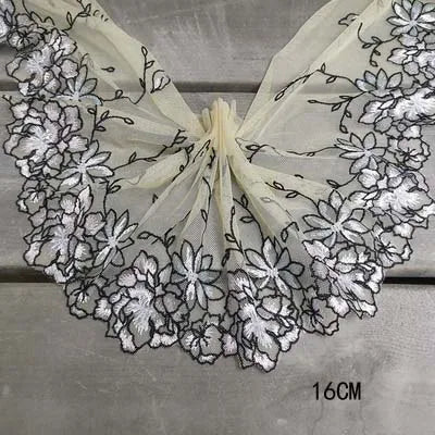1Y Floral Embroidery Lace Trim Soft Tulle Lingerie Underwear Clothes Accessories Bra Sewing Fabric Handmade