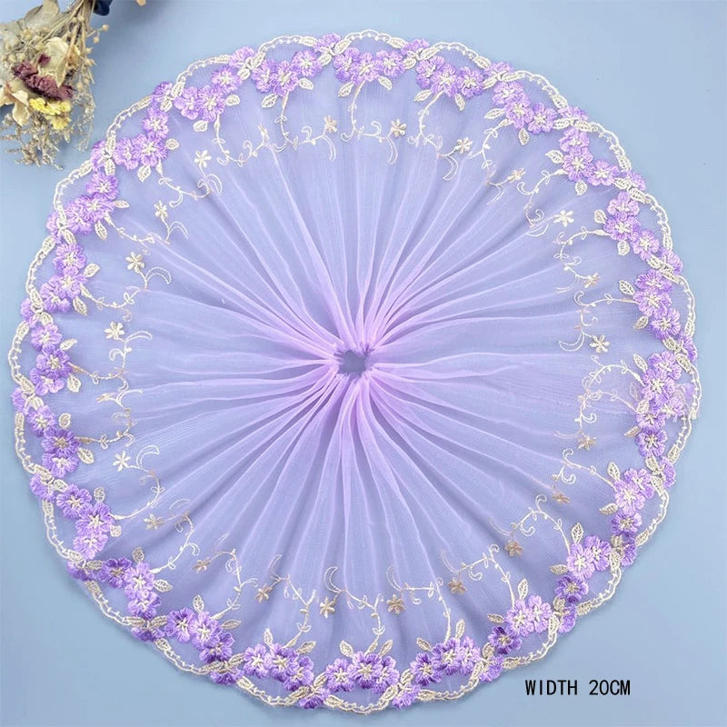 1Y Floral Embroidery Lace Trim Soft Tulle Lingerie Underwear Clothes Accessories Bra Sewing Fabric Handmade