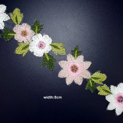 1 Yard Multi Handmade Flower Embroidery Lace Trim Tulle Wedding Hair Bow Clothes DIY Craft Lace Fabric Sewing