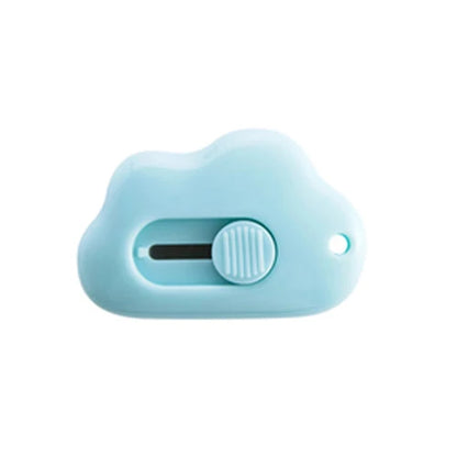 JIANQI Kawaii Mini Pocket Clouds Art Utility Knife Express Box Knife Paper Cutter Craft Wrapping Refillable Blade Stationery