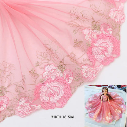 1Y Floral Embroidery Lace Trim Soft Tulle Lingerie Underwear Clothes Accessories Bra Sewing Fabric Handmade