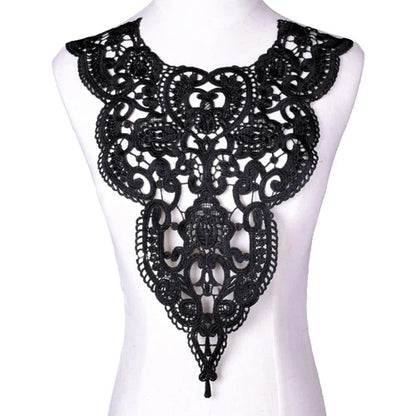 1 Pc Black Flower Embroidered Guipure Lace Fabric DIY Applique Trim Decorated Women Dress Curtains Sewing  Accessories Crafts