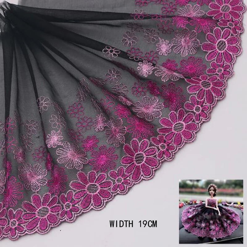 1Y Floral Embroidery Lace Trim Soft Tulle Lingerie Underwear Clothes Accessories Bra Sewing Fabric Handmade
