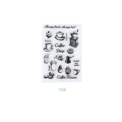 JIANQI 17 Design Retro icons Silicone seal Transparent Rubber stamp Decorative Diary Scrapbooking material Planner supplies