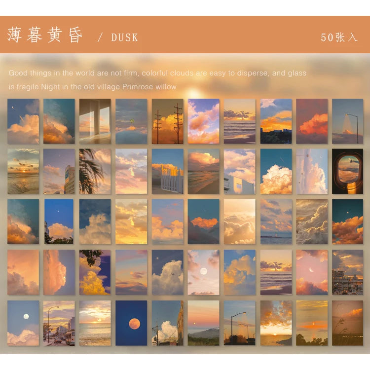 JIANQI 50 pcs INS Scrapbook Stickers aesthetic landscape junk journal Korea Stationery sticker book Scrapbooking Material