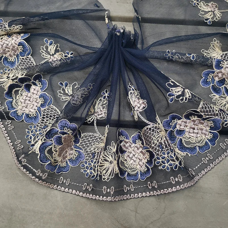 1Y Floral Embroidery Lace Trim Soft Tulle Lingerie Underwear Clothes Accessories Bra Sewing Fabric Handmade