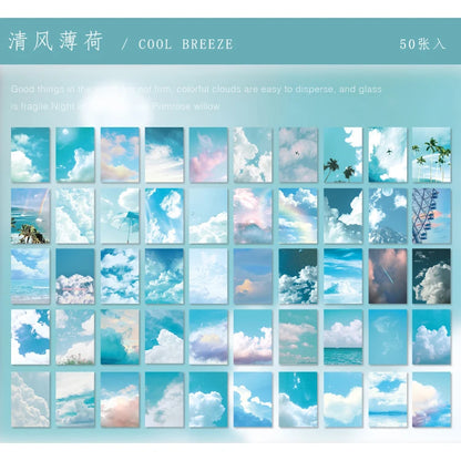 JIANQI 50 pcs INS Scrapbook Stickers aesthetic landscape junk journal Korea Stationery sticker book Scrapbooking Material