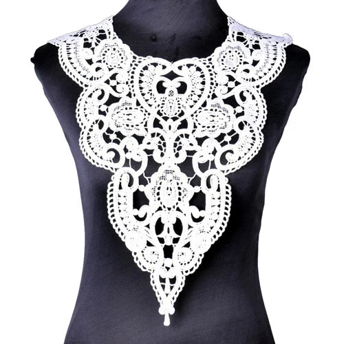 1 Pc Black Flower Embroidered Guipure Lace Fabric DIY Applique Trim Decorated Women Dress Curtains Sewing  Accessories Crafts