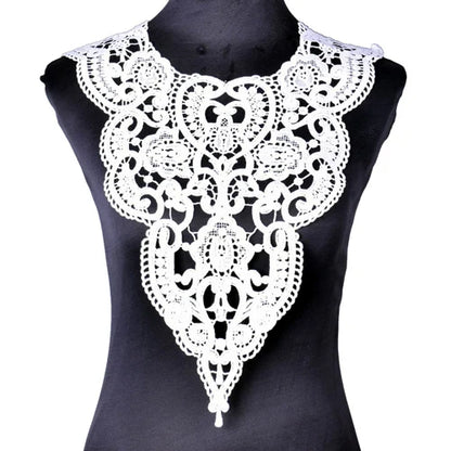1 Pc Black Flower Embroidered Guipure Lace Fabric DIY Applique Trim Decorated Women Dress Curtains Sewing  Accessories Crafts