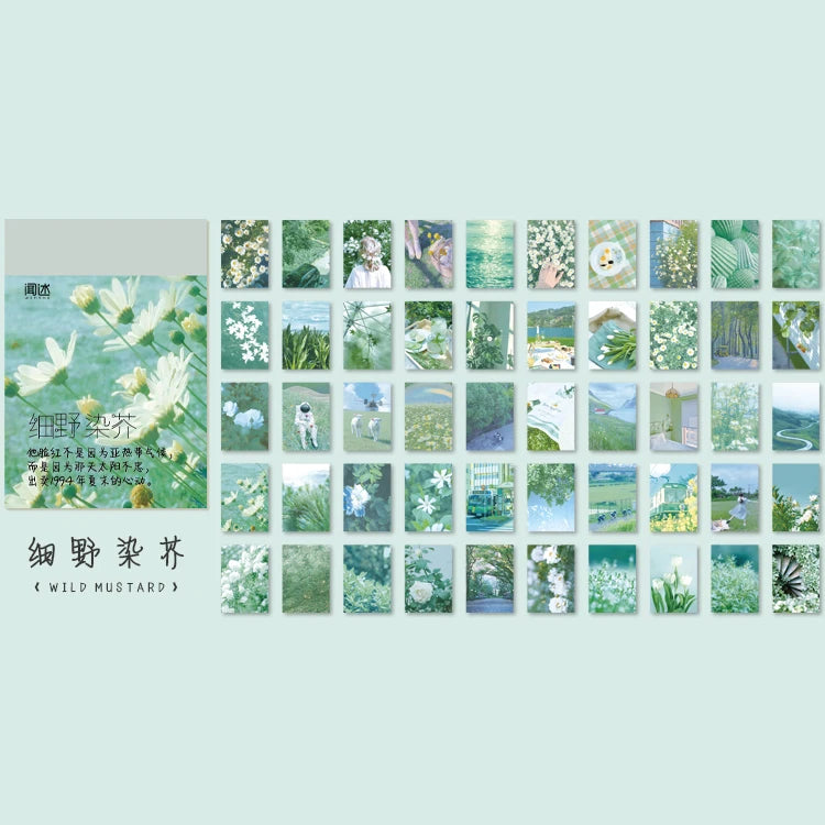 JIANQI 50 pcs INS Scrapbook Stickers aesthetic landscape junk journal Korea Stationery sticker book Scrapbooking Material