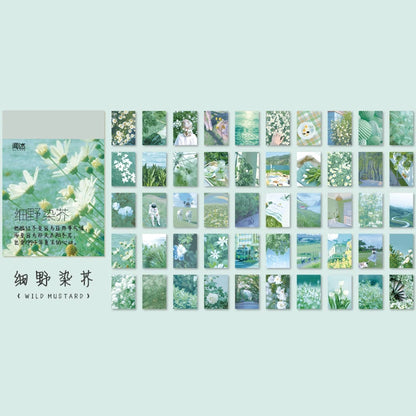 JIANQI 50 pcs INS Scrapbook Stickers aesthetic landscape junk journal Korea Stationery sticker book Scrapbooking Material