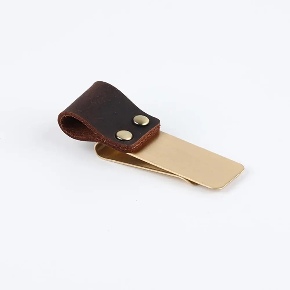 Metal Leather Pen holder Brass and Stainless steel Pencil clip for Genuine Leather notebook Journal diary