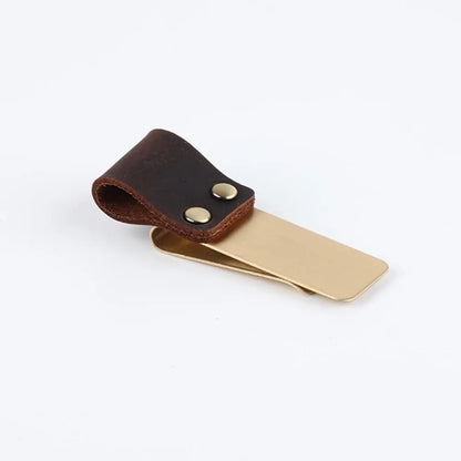 Metal Leather Pen holder Brass and Stainless steel Pencil clip for Genuine Leather notebook Journal diary
