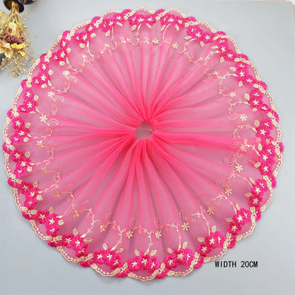 1Y Floral Embroidery Lace Trim Soft Tulle Lingerie Underwear Clothes Accessories Bra Sewing Fabric Handmade