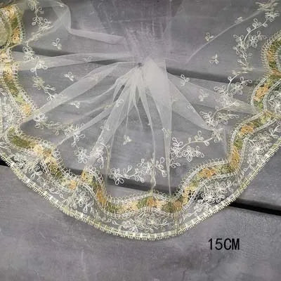 1Y Floral Embroidery Lace Trim Soft Tulle Lingerie Underwear Clothes Accessories Bra Sewing Fabric Handmade