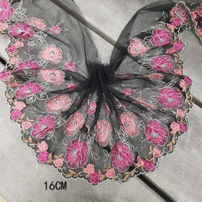 1Y Floral Embroidery Lace Trim Soft Tulle Lingerie Underwear Clothes Accessories Bra Sewing Fabric Handmade