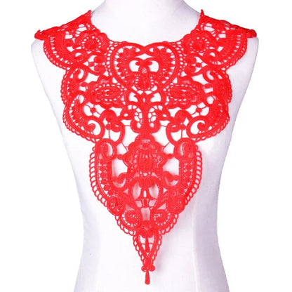1 Pc Black Flower Embroidered Guipure Lace Fabric DIY Applique Trim Decorated Women Dress Curtains Sewing  Accessories Crafts