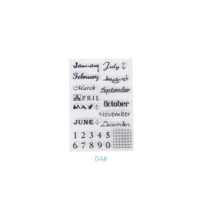 JIANQI 17 Design Retro icons Silicone seal Transparent Rubber stamp Decorative Diary Scrapbooking material Planner supplies