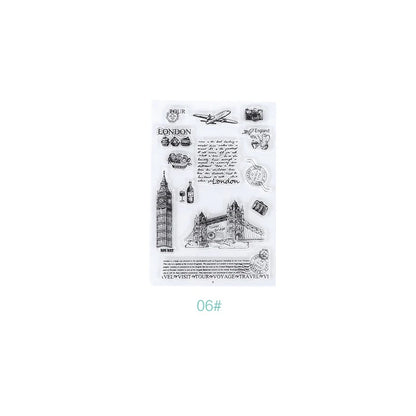 JIANQI 17 Design Retro icons Silicone seal Transparent Rubber stamp Decorative Diary Scrapbooking material Planner supplies