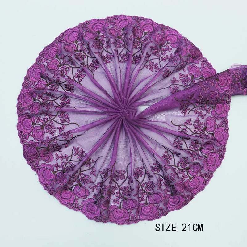 1Y Floral Embroidery Lace Trim Soft Tulle Lingerie Underwear Clothes Accessories Bra Sewing Fabric Handmade