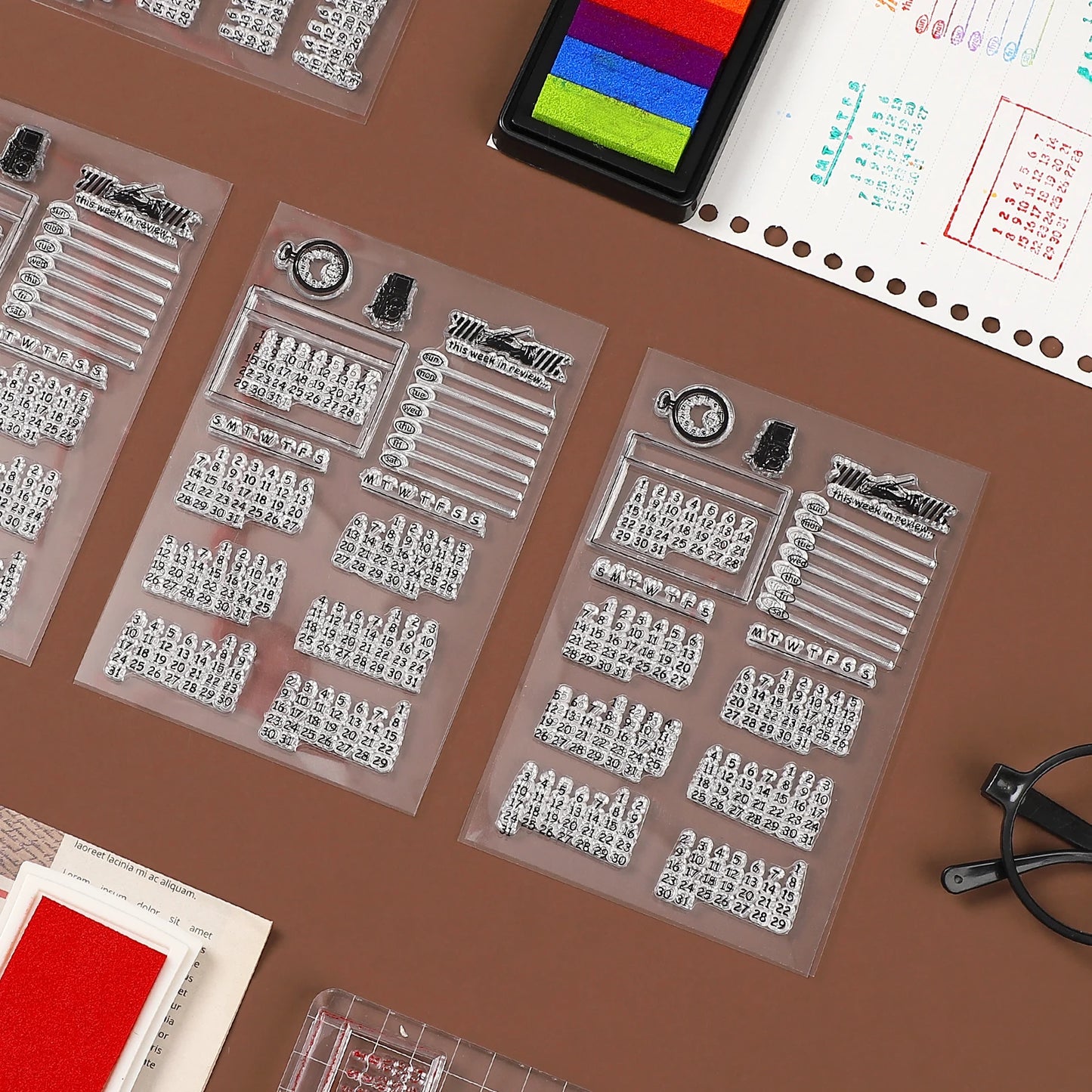 JIANWU Vintage digital calendar list clear stamps transparent silicone seal scrapbook DIY student office creative daily supplies
