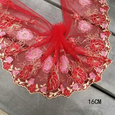 1Y Floral Embroidery Lace Trim Soft Tulle Lingerie Underwear Clothes Accessories Bra Sewing Fabric Handmade