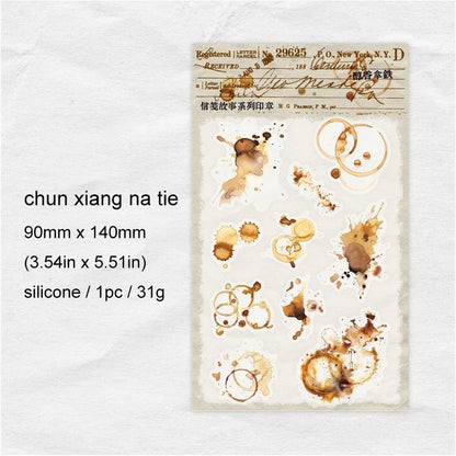 JIANWU Letterhead Story Series Vintage English Text Snowflake Material Collage Silicone Stamp Creative DIY Journal Stationery