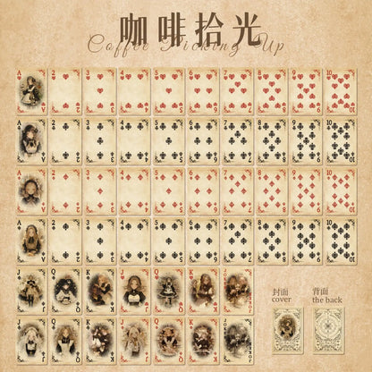 JIANQI 55 pcs Retro poker cards material paper Decorative Scrapbooking Diary Album hand made Collage material Background paper