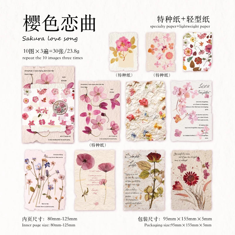 30pcs Creative Scrapbook Vintage Materials Paper Combo Kit DIY Junk Journal Collage Photo Album Retro Art paper