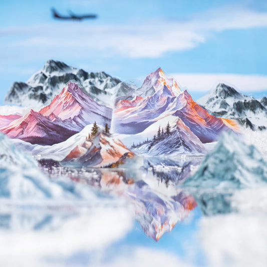 JIANQI 60mm*2m Vintage INS Snow Mountain Landscape tapes DIY Decorative Sticker tape Stickers Scrapbooking supplies